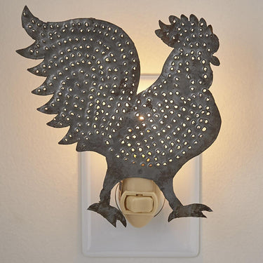 Rooster Night Light - Punched Tin Park Designs - The Fox Decor